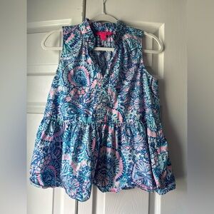 Lilly Pulitzer Blue and Pink Patterned Blouse